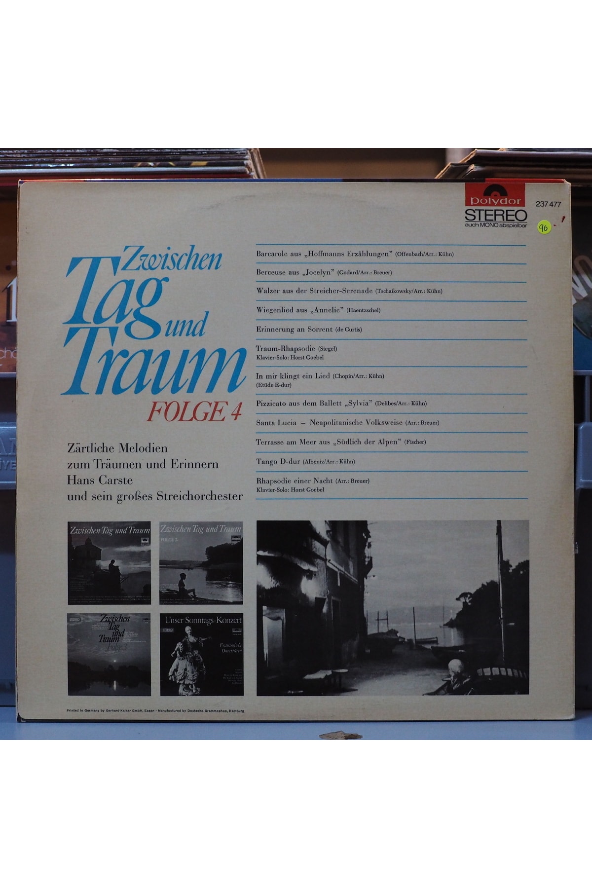 Hans Carste Und Sein Großes Streichorchester* Zwischen Tag Und Traum Folge Almanya Baskı 1965 Lp - Görsel 2