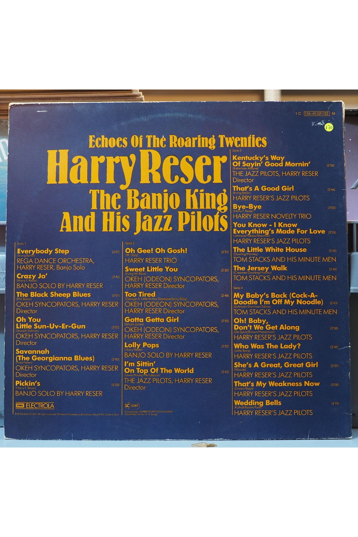 Harry Reser Echoes Of The Roaring Twenties (the Banjo King And His Jazz Pilots),almanya Baskı 2lp - Görsel 2